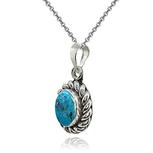 Bague en argent 925 sterling et turquoise ovale véritable d'exception