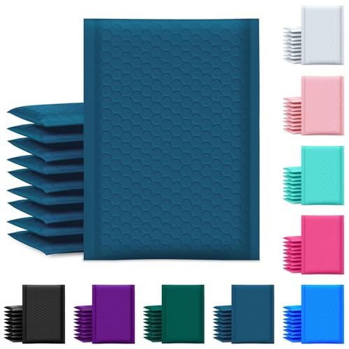 UCGOU Bubble Mailer 6x10 Inch 100 Pack Usable Size 6x9 Inch Navy Blue Poly Padded Envelopes Waterproof Bubble Bags for Small Business Shipping Self Seal Mailing Envelopes for Jewelry Makeup Supplies