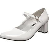 Textil. Pleaser Schoolgirl 50, Damen Pumps, Weiß (Wht Pat), 37 EU (4 UK)