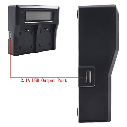 Batería NP-QM71D recargable con cargador LCD doble canal Sony 7