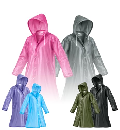 Image of MIKANIX Waterproof Hooded Raincoat for Men & Women | Full Length Reusable PVC Rain Wear | Lightweight Windproof Rain Jacket with Front Button Closure (Pack of 1)