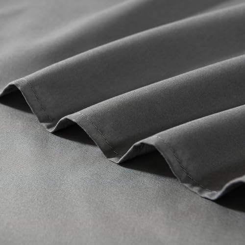 Image of Bed Skirt Queen Size 16 Inch Drop Ruffled Bed Skirt with Split Corners | Bed Skirt with Platform, Soft and Stylish 100% Microfiber, Grey