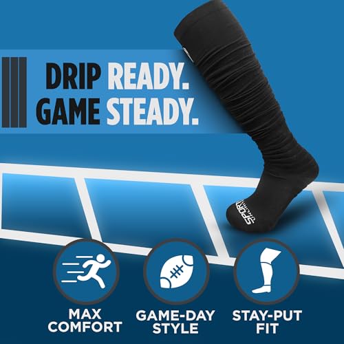 Sports Unlimited Gameday Drip Scrunch Football Socks, Football Scrunch Socks, Men and Youth, Sold as a Pair3
