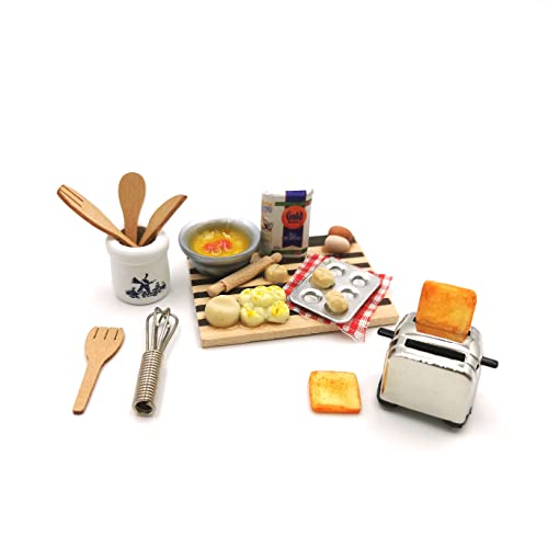 SXFSE Dollhouse Decoration Accessories, 1:12 Dollhouse Miniature Scene Model Breakfast