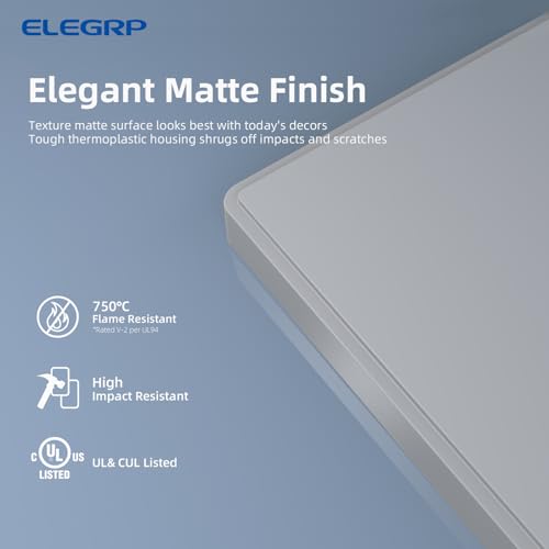 Image of ELEGRP 1-Gang Screwless Decorative Wall Plates, Mid-Size Unbreakable Thermoplastic Faceplate Cover for Decorator Receptacle Outlet Switch, UL Listed (10 Pack, Gray)