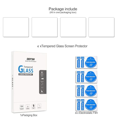 OOTSR (4 Piezas) Protector de Pantalla compatible para Sony Alpha A9 A7II A7RII A7SII A7RIII A7R Mark II, Protector de Vidrio Templado compatible para sony A72 A73 A7R3 A7R2 A7S2 A7R Mark 2