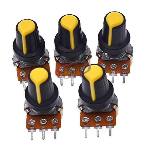 5pcs WH148 10K 1K 100K 5K 50K 20K OHM 3 Terminal Linear Taper Rotary Potentiometer B10K 103 for Arduino B10K B1K B100K B5K B50K (100K Ohm)