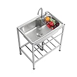 ✔✔ Coins en forme de R, faciles à nettoyer sans se gratter les mains. Les conduites d'eau courbées en S empêchent les odeurs de revenir, empêchant efficacement les odeurs dans les cuisines et les salles de bain. Grand trou de vidange et filtre à déchets pour éviter le colmatage. Le fond de l'évier est doté d'un revêtement antiscondensation et d'un coussin insonorisant EV pour éliminer le bruit d'entrée d'eau.