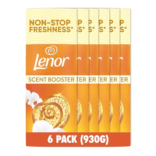 Lenor Laundry Perfume Scent Booster, 6 packs x155 g, Gold Orchid, Non-stop Freshness Up To 12 Weeks In Storage