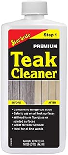 STAR BRITE Premium Teak Cleaner - Restore, Renew & Refresh Old Weathered Gray Teak Furniture & Other Fine Woods - Step 1 - 16 OZ (081416)