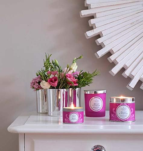 Shearer Candles Rhubarb and Raspberry Large Scented Silver Tin Candle
