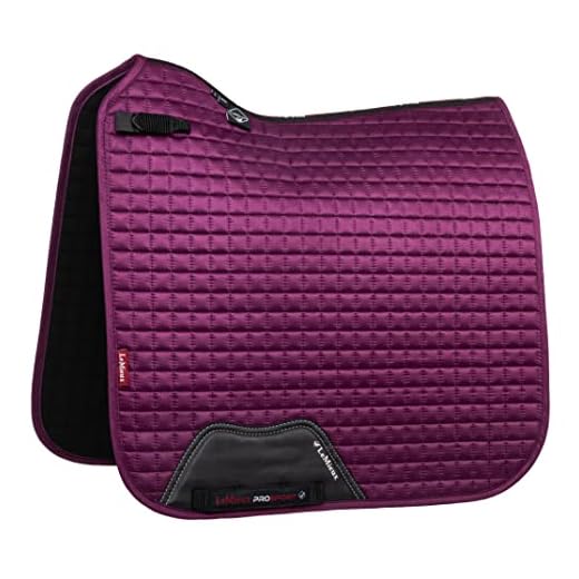 LeMieux Dressage Suede Square Saddle Pad - English Saddle Pads for Horses - Equestrian Riding Equipment and Accessories (Plum - Large)