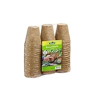 Dehner Anzuchttöpfe für Pflanzen, Ø je 8 cm, Höhe 9 cm, 48 Stück, Zellulose, Braun