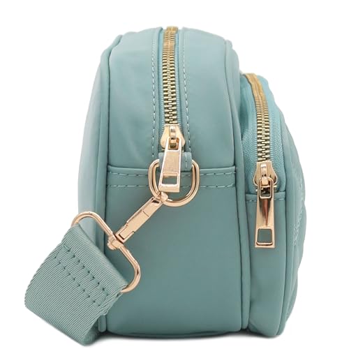 Image of FashionPuzzle Quilted Nylon Crossbody Bag with Wide Strap