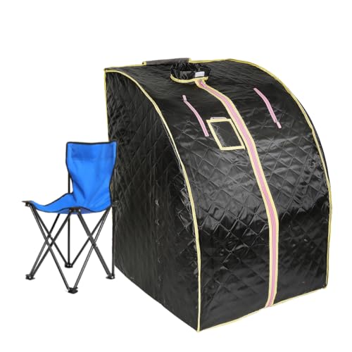 XUANYU Sauna Infrarouge à Sec Portable et Pliable, Sauna Chauffant à Sec avec 36 Tourmaline, Chaise Pliable et Télécommande, Personne Sauna Infrarouge pour Maison, 80 * 70 * 98 cm Noir