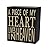 Rustic Box Sign Decor with Saying Wood Plaque Hanging Wall Art Sign, 5.9" x 5.9" Primitive Box Sign Hanging Decoration Wooden Wall Decor Sign A Piece Of My Heart Lives In Heaven Home Decor Accent