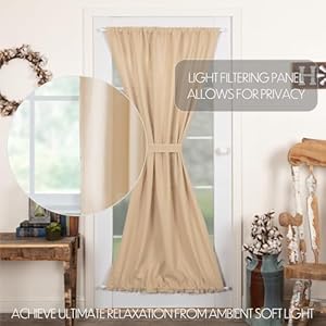 VHC Brands Farmhouse 72"x40" Door Panel Tan Rod Pocket Burlap Window Curtains VHC Brands Farmhouse 72×40 Door Panel Tan Rod Pocket Burlap Window Curtains