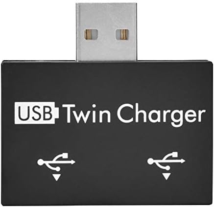 ASHATA Mini Hub USB2.0 Male to 2-Port USB Twin Charger Splitter Adapter Converter Kit for Mobile Phone/Laptop (black)