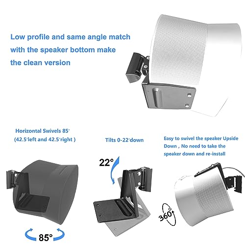 Image of Wall Mount Bracket for Sonos Era 300 Speaker (Swivel and Tilt,Easy to intall,Compatible with Sonos Era 300,Single pc, Black)