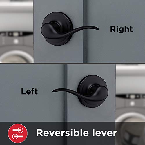 Kwikset 97200-816 Tustin Hall/Closet Lever, Matte Black #TOP2