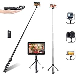 Palo Selfie Iphone 6 Plus Selfie Stick, trípode profesional de 45 pulgadas, palo selfie extensible con mando a distancia inalámbrico y soporte de trípode para iPhone 6, 7, 8 X Plus/Samsung Galaxy Note 9/S9 Plus y más
