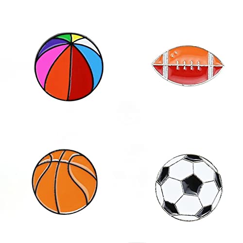 Pines de fútbol y consolas en aleación de esmalte para personalizar mochilas juego de 4
