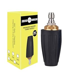 Draaiende Turbo Nozzle Universeel voor Water Hogedruk Wasmachines, 3600 PSI 250 bar, 1/4 Quick Connect Roterende Turbo Drukwasser Cleaner Nozzle Accessoire (Black)