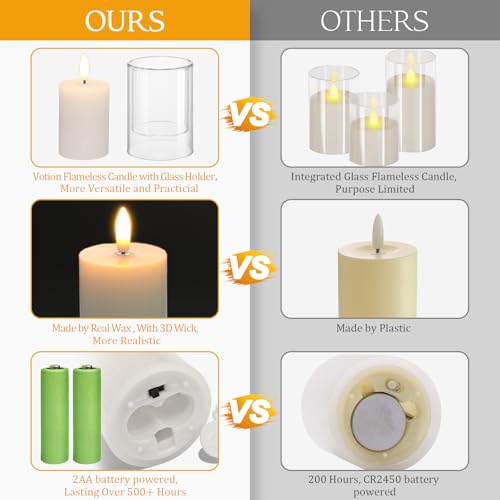 Velas sin llama LED para decoración del hogar con temporizador y mecha 3D 2