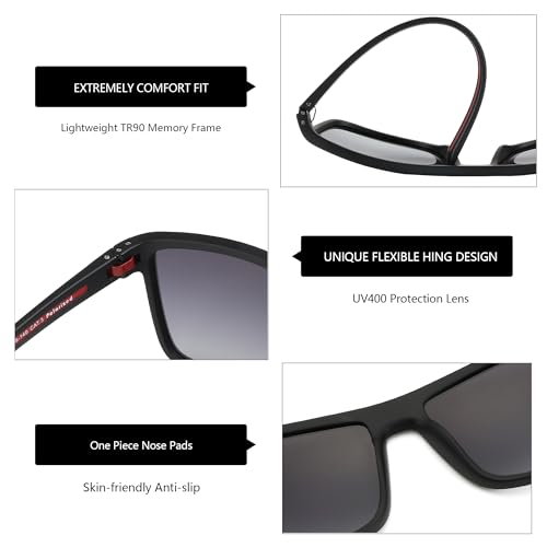 Image of ZENOTTIC Polarized Sunglasses for Men Lightweight TR90 Frame UV400 Protection Square Sun Glasses