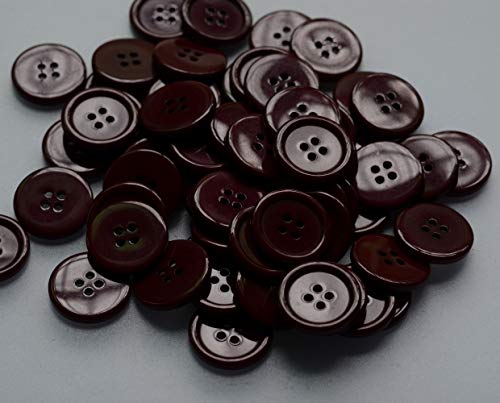 Lyracces 25Mm 1 Inch Sewing Fasteners Resin Flatback Buttons Pack Of 100 (Dark Red) #TOP5