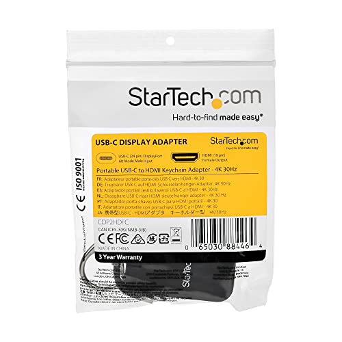 StarTech.com Adaptador Portátil USB-C a HDMI con Enlace Tipo Llavero de Conexión Fácil y Rápida - 4K 30Hz - Adaptador Gráfico - (CDP2HDFC) - imagen 8