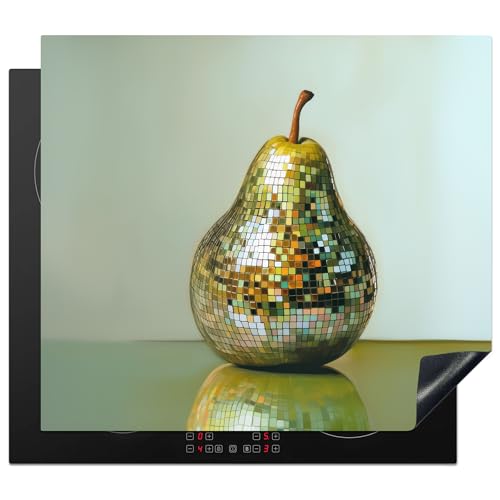 KitchenYeah© Protector Vitroceramica 60x52 cm Tapa para induccion Placa Encimera Cubre de Protectora Cocina Fruta - Disco - Arte - Purpurina