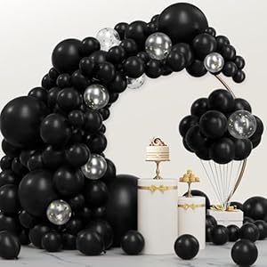 JOYIN 150 Pcs Black Balloons, Diffe...
