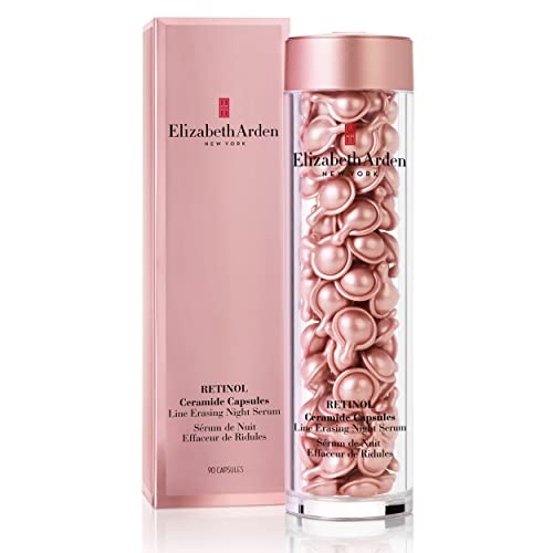 Elizabeth Arden Retinol Serum Ceramide Capsules, Line Erasing Night Serum, 90 Count