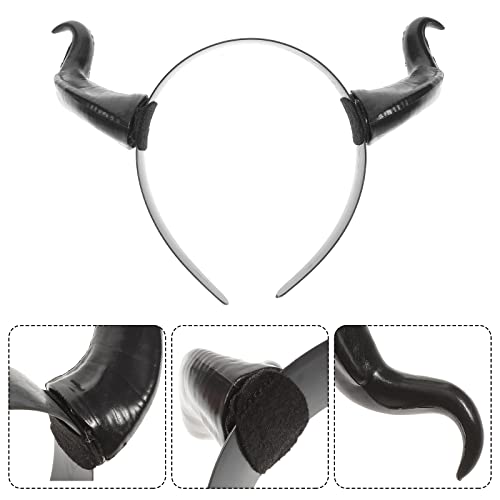 Leorx Devil Horns Headband Black Cosplay Horn Hair Hoop Halloween Dress Up Party Hair Accessories Hairdress #TOP3