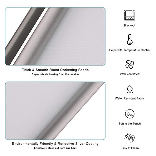 Changshade Cordless & Blackout Roller Shade, Room Darkening Rolled Up Shade, Fabric Window Blind, For Light Blocking/Sun Protection, 33 Inches Wide, White Rol33Wt72A #TOP2