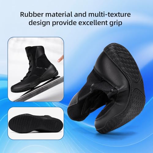 Image of Wrestling Boxing Boots Wide for Men Youth High Top Non-Slip