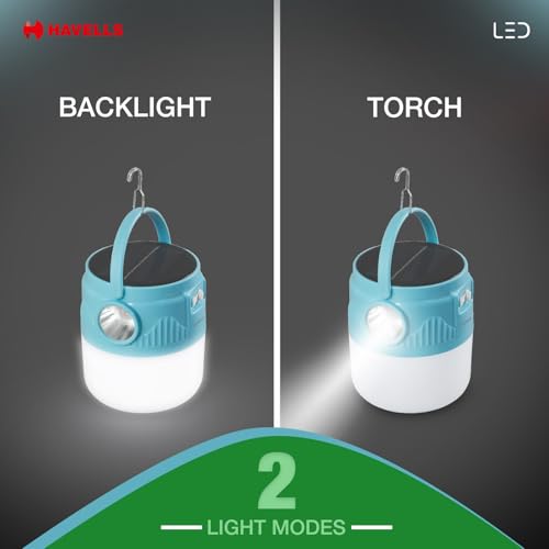 Image of Havells Solar Lighthouse NXT 10W| 360 Light Distribution| 4000 mAh Lithium-Ion Rechargeable Battery| 2 Light Modes| Torch - Usage up to 7 Hours Multi-Function Canopy Light for Camping & Marketplace