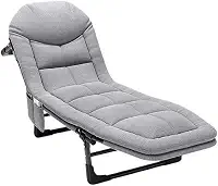 Cadeira Espreguiçadeira Aço 200kg, Reclinável com Almofada para Piscina, Praia e Jardim