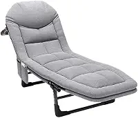Cadeira Espreguiçadeira Aço 200kg, Reclinável com Almofada para Piscina, Praia e Jardim