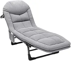 Cadeira Espreguiçadeira Aço 200kg, Reclinável com Almofada para Piscina, Praia e Jardim