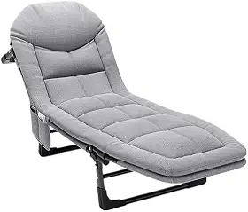 Cadeira Espreguiçadeira Aço 200kg, Reclinável com Almofada para Piscina, Praia e Jardim