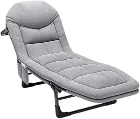 Cadeira Espreguiçadeira Aço 200kg, Reclinável com Almofada para Piscina, Praia e Jardim