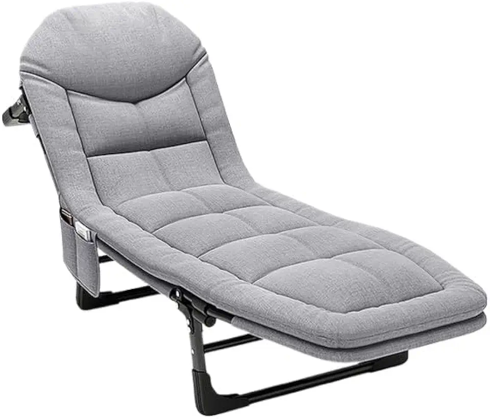 Cadeira Espreguiçadeira Aço 200kg, Reclinável com Almofada para Piscina, Praia e Jardim