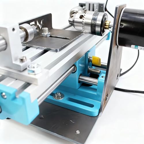 Micro tornio metallico 7000RPM, fresatrice ad alta precisione da 400 W, controllo a sette velocità, doppi cuscinetti, lunghezza di lavoro 13 cm per la lavorazione di parti di precisione