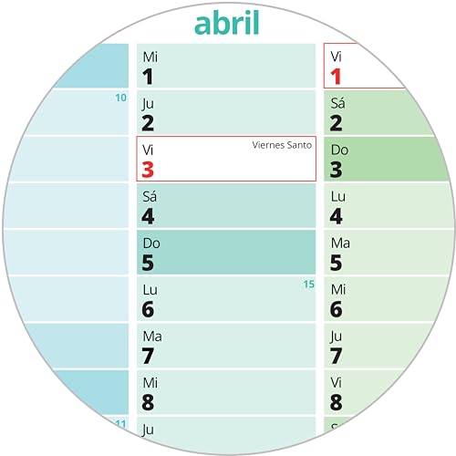 PACKLIST® Wand-Jahreskalender 2026 | Großer DIN A1 (84 x 60 cm) auf Spanisch mit spanischen Feiertagen - Unendliche Organisation für Familie, Studium und Arbeit!