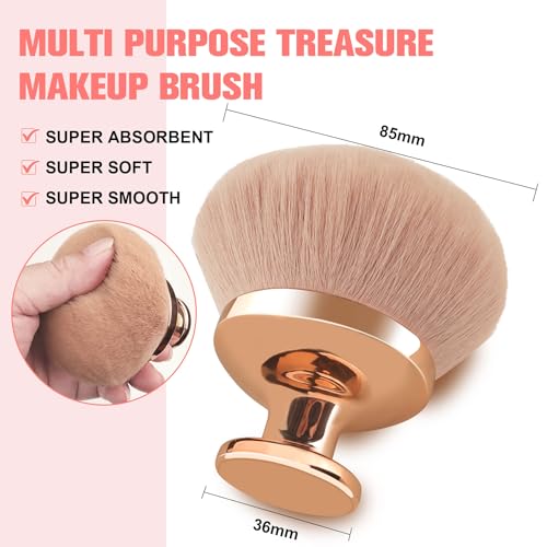 Extra Large Body Makeup Brush For Self Tanner, Leg Makeup &Bronzer Blend,90 mm Wide-headed Kabuki Brush Provides More Even &Pretty Application, Sunscreen Face& Back Makeup Brush, Wet&Dry