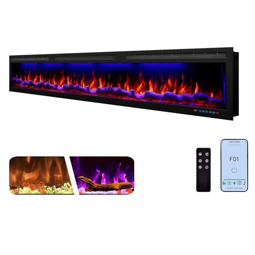 WiFi Electric Fireplace Insert with Alexa Control