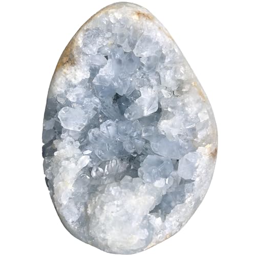 MOGEMT Raw Blue Celestite Crystal Geode...