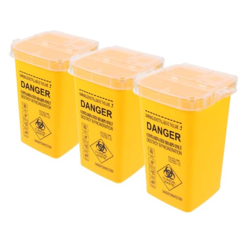 Alipis Lot De 3 Poubelles De Recyclage Pour Aiguilles Collecteur D'Objets Tranchants Conteneur Pour Objets Tranchants De Bureau D'Élimination Des Déchets Humains